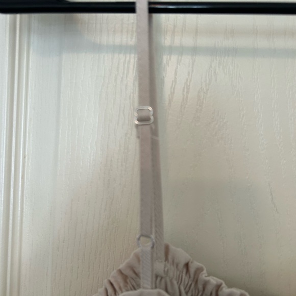 Light Beige Smocked Maxi Dress with Spaghetti Straps - Picture 7 of 9